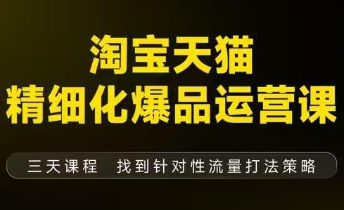 猫课子幽·淘宝天猫精细化爆品运营【音频+字幕+文档】(9月12-14杭州线下课)-资源宝库
