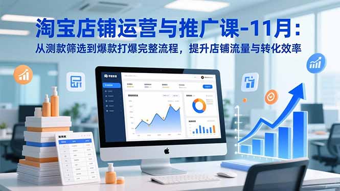 淘宝店铺运营与推广课-11月：从测款筛选到爆款打爆完整流程，提升店铺流量与转化效率-资源宝库