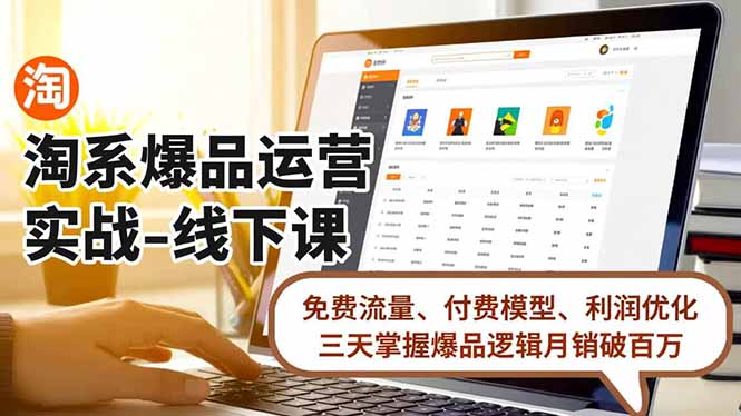 淘系爆品运营实战-线下课,免费流量、付费模型、利润优化,三天掌握爆品逻辑月销破百万-资源宝库