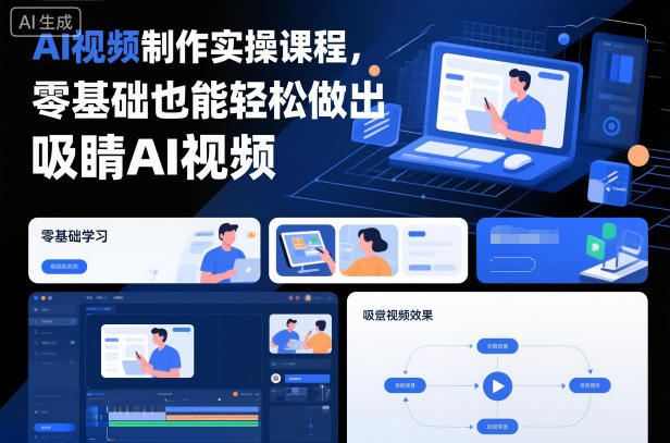 AI视频制作实操课程,零基础也能轻松做出吸睛AI视频-资源宝库