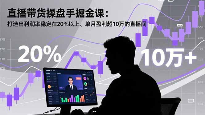 直播带货操盘手掘金课：打造出利润率稳定在20%以上、单月盈利超10万的直播间-资源宝库
