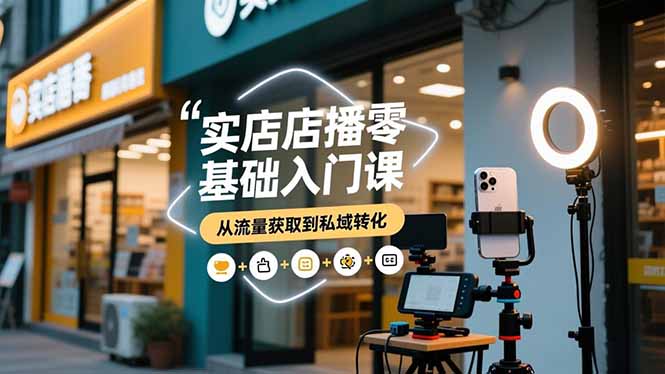 实体店播零基础入门课，实体店+短视频+直播+微信生态+私域社群，从流量获取到私域转化-资源宝库
