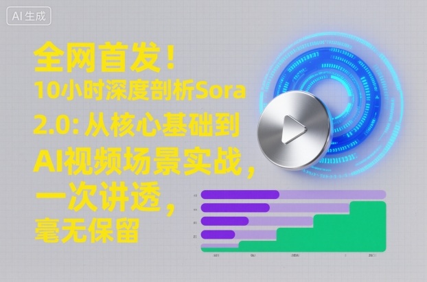 全网首发!10小时深度剖析Sora 2.0:从核心基础到AI视频场景实战,一次讲透,毫无保留-资源宝库