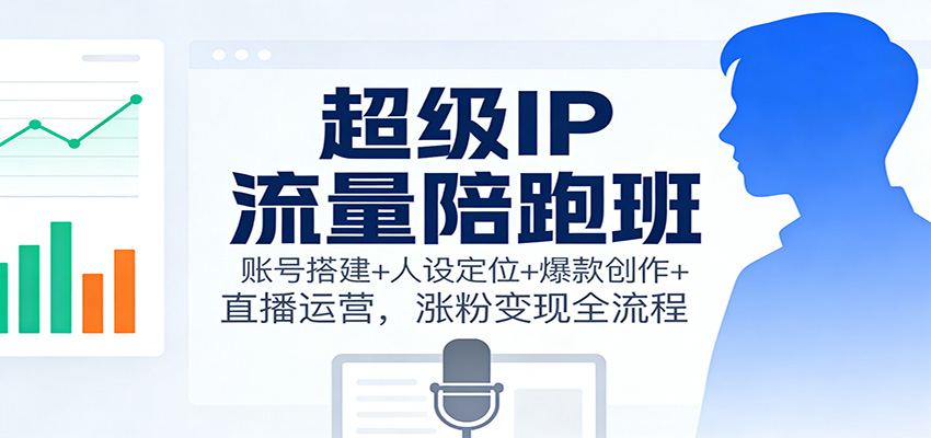 超级IP流量陪跑班：账号搭建+人设定位+爆款创作+直播运营，涨粉变现全流程-资源宝库