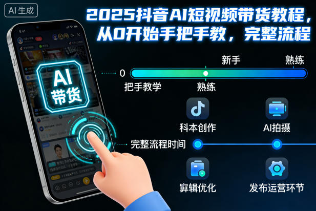 2025抖音AI短视频带货教程,从0开始手把手教,完整流程-资源宝库