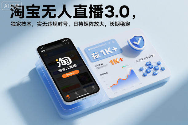 淘宝无人直播3.0，独家技术，实无违规封号，日收益1k+，支持矩阵放大，长期稳定【揭秘】-资源宝库
