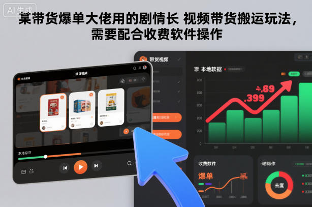 某带货爆单大佬用的剧情长视频带货搬运玩法，需要配合收费软件操作-资源宝库