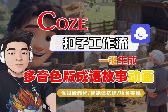 Coze扣子智能体工作流一键生成“多音色版成语故事“动画,全流程保姆级教学-资源宝库