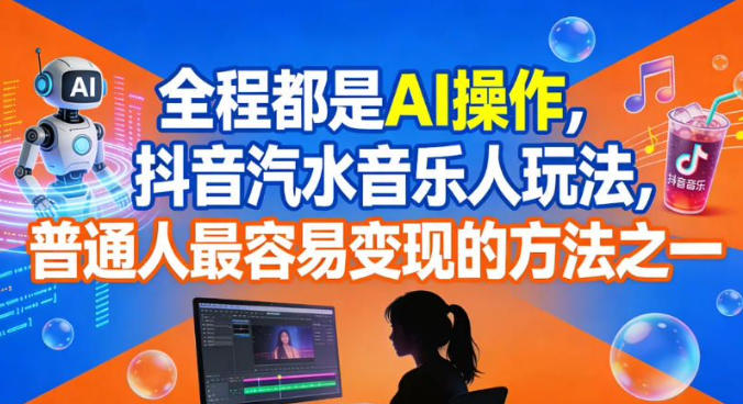 全程都是AI操作，抖音汽水音乐人玩法，普通人最容易变现的方法之一-资源宝库