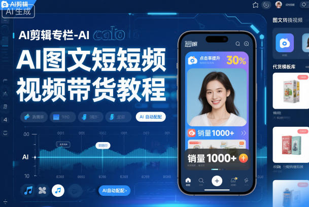 AI剪辑专栏-AI图文短视频带货教程-资源宝库