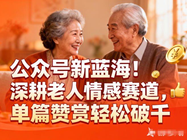 公众号新蓝海!深耕老人情感赛道,单篇赞赏轻松破1k-资源宝库