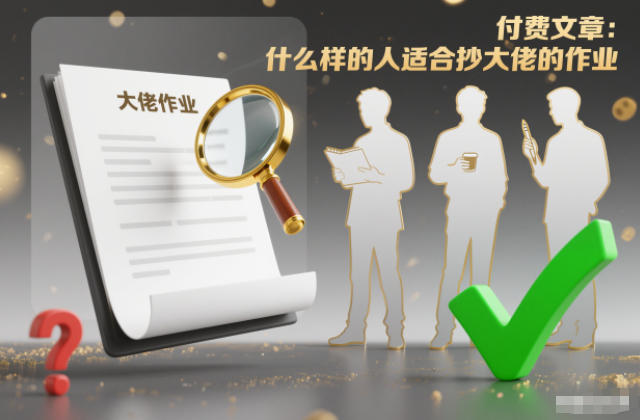 付费文章：什么样的人适合抄大佬的作业？-资源宝库