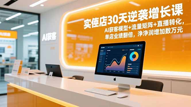 实体店30天逆袭增长课,AI获客模型+流量矩阵+直播转化,单店业绩翻倍,净利润增加数万元-资源宝库