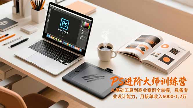 PS进阶大师训练营，从基础工具到商业案例全掌握，具备专业设计能力，月接单收入6000-1.2万-资源宝库