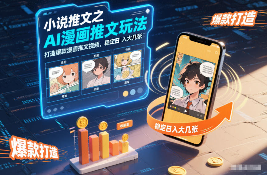 小说推文之AI漫画推文玩法,打造爆款漫画推文视频,稳定日入大几张-资源宝库