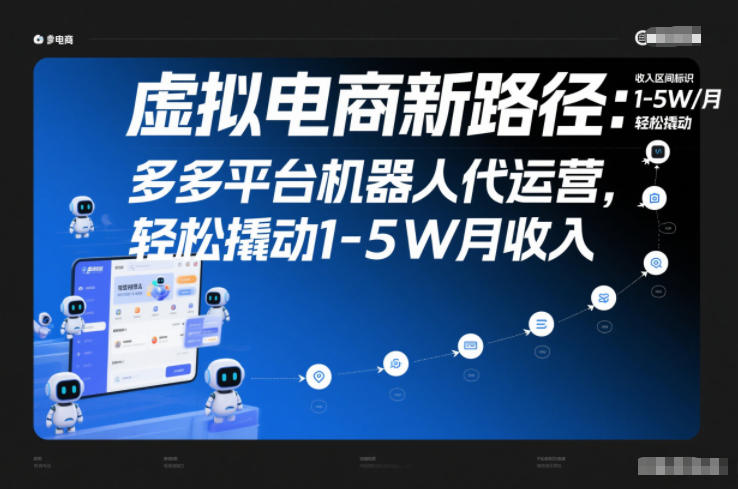 虚拟电商新路径:多多平台机器人代运营,轻松撬动1-5W月收入【揭秘】-资源宝库