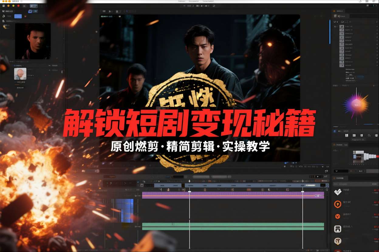 短剧拉新之原创燃剪精简剪辑实操课,解锁短剧变现秘籍-资源宝库