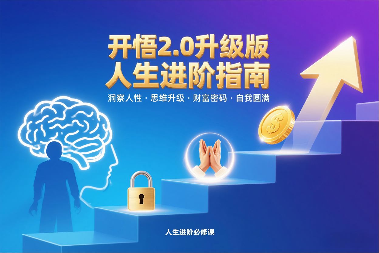 开悟2.0升级版人生进阶指南，洞察人性-思维升级-财富密码-自我圆满-资源宝库