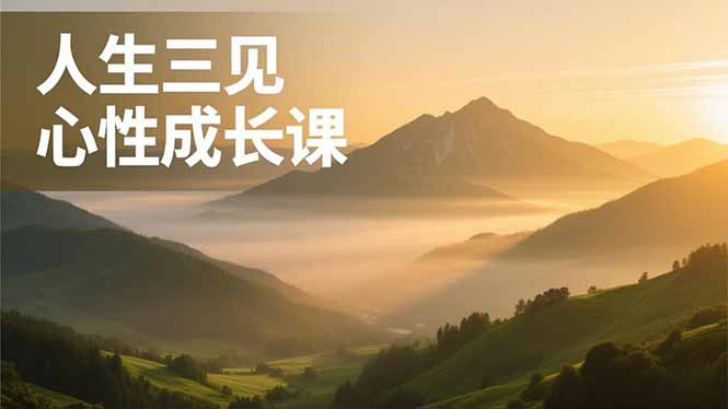 人生三见心性成长课,见天地众生自己,搞透人性安顿身心,活出清晰自我,内在富足无价-资源宝库