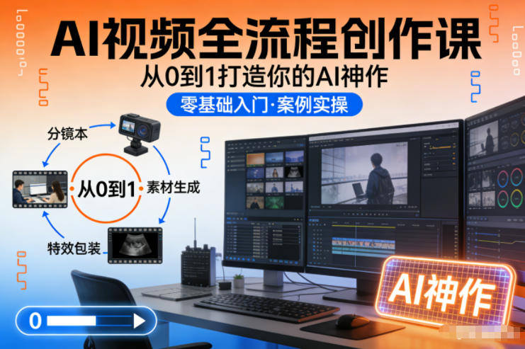 AI视频全流程创作课,从0到1打造你的AI神作-资源宝库