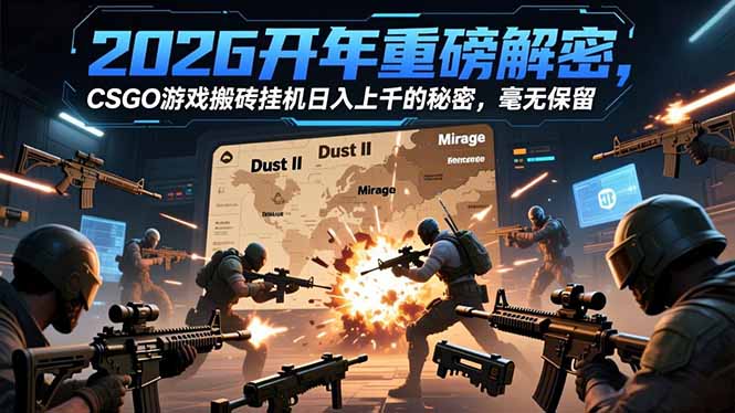 2026开年重磅解密，CSGO游戏搬砖挂机日入上千的秘密，毫无保留-资源宝库
