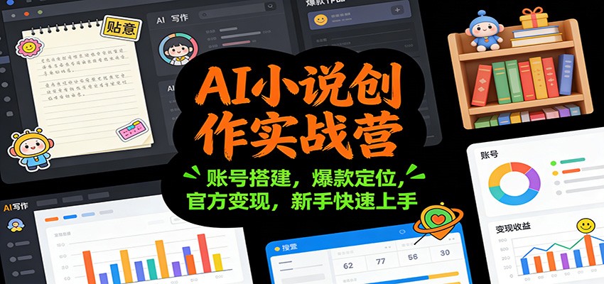 AI小说创作实战营：账号搭建，爆款定位，官方变现，新手快速上手-资源宝库