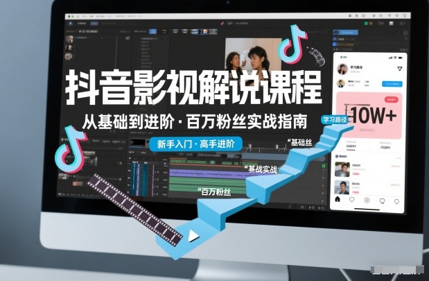 抖音百万粉丝影视解说课程，基础到进阶课，适合新手和进阶学习-资源宝库