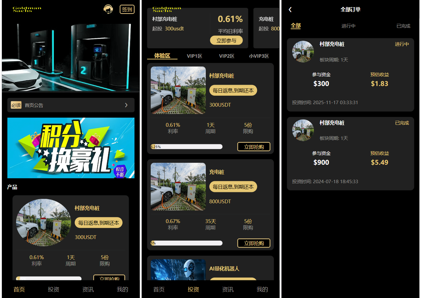 Fidelity充电桩投资理财系统源码-前端uniapp纯源码+后端PHP-资源宝库