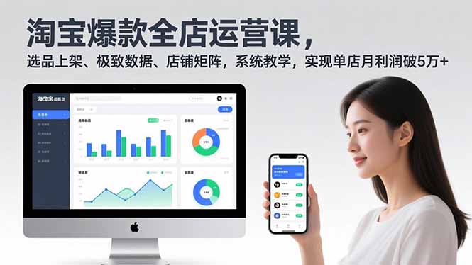 淘宝爆款全店运营课2.0，选品上架、极致数据、店铺矩阵，系统教学，实现单店月利润破5万+-资源宝库