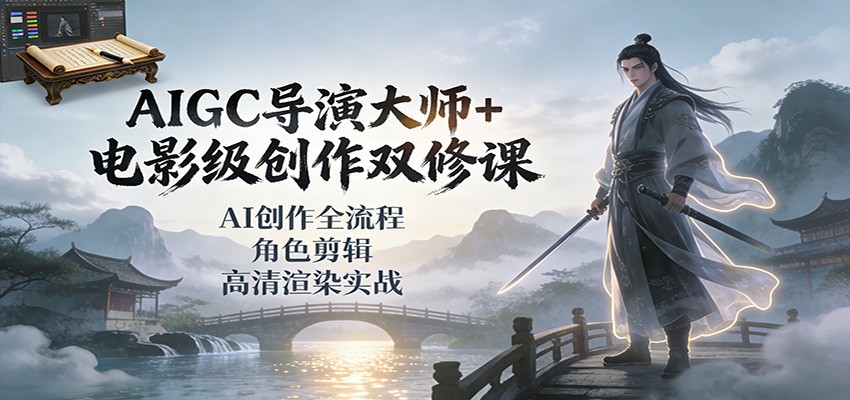 AIGC导演大师+电影级创作双修课：AI创作全流程、角色剪辑、高清渲染实战-资源宝库