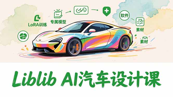 2025Liblib AI汽车设计课,文生图入门、LoRA训练、专属模型,快速上手【实战+解说+软件+素材】-资源宝库