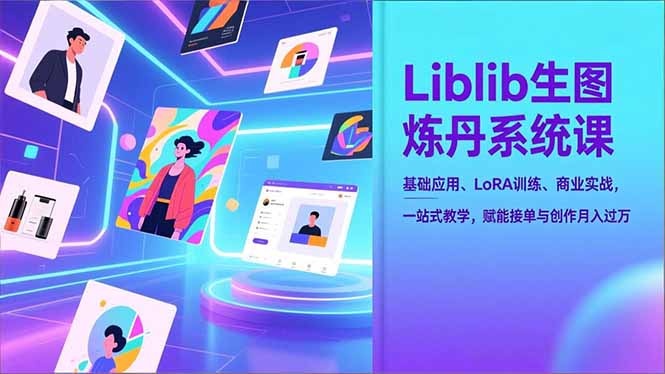 Liblib生图炼丹系统课,基础应用、LoRA训练、商业实战,一站式教学,赋能接单与创作月入过万-资源宝库