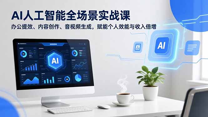 AI人工智能全场景实战课,办公提效、内容创作、音视频生成,赋能个人效能与收入倍增-资源宝库