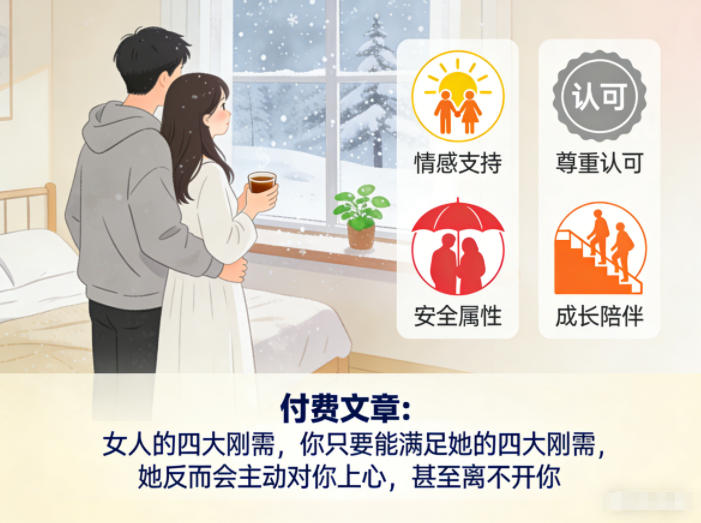 付费文章:女人的四大刚需,你只要能满足她的四大刚需,她反而会主动对你上心,甚至离不开你-资源宝库