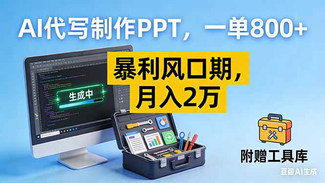 AI代写制作PPT,一单800+, 暴利风口期,月入2万【附工具】-资源宝库