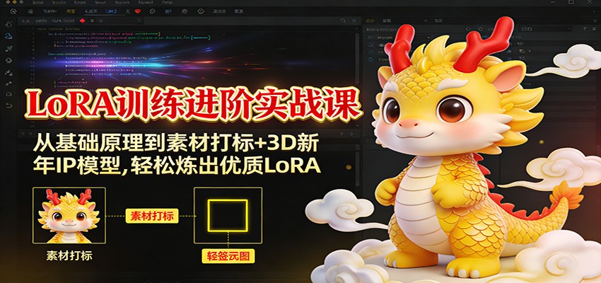 LoRA训练进阶实战课:从基础原理到素材打标+3D新年IP模型,轻松炼出优质LoRA-资源宝库