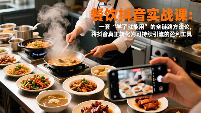 餐饮抖音实战课：一套“学了就能用”的全链路方法论，将抖音真正转化为可持续引流的盈利工具-资源宝库