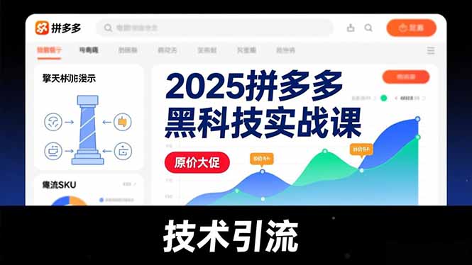 2025拼多多黑科技实战课，擎天柱玩法、爆流SKU、原价大促，技术引流，单店日销轻松破千单-资源宝库