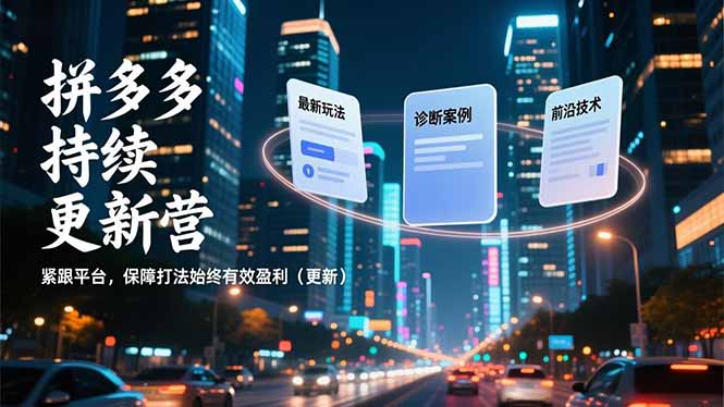 拼多多持续更新营,最新玩法、诊断案例、前沿技术,紧跟平台,保障打法始终有效盈利(更新-资源宝库