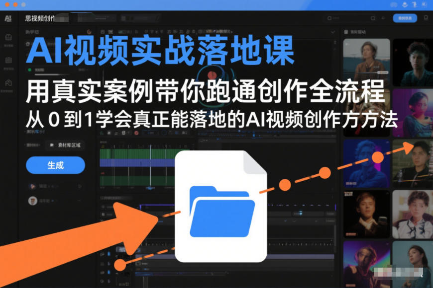 AI视频实战落地课，用真实案例带你跑通创作全流程，从0到1学会真正能落地的AI视频创作方法-资源宝库