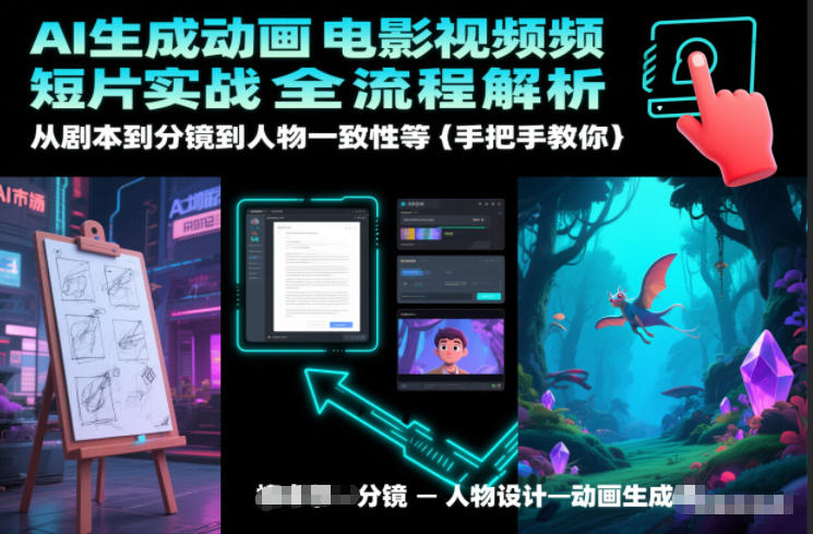 AI生成动画电影视频短片实战全流程解析，从剧本到分镜到人物一致性等手把手教你-资源宝库