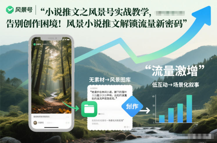 小说推文之风景号实战教学，告别创作困境！风景小说推文解锁流量新密码-资源宝库