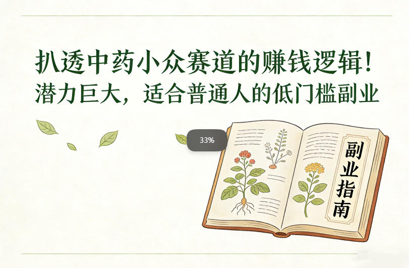 扒透中药小众赛道的賺米逻辑，潜力巨大，适合普通人的低门槛副业-资源宝库