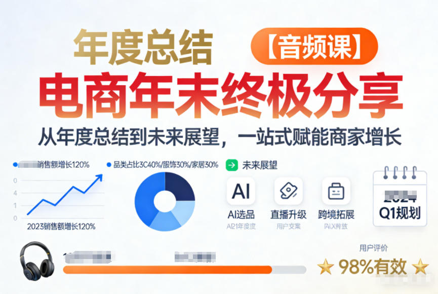 电商年未终极分享,从年度总结到未来展望,一站式赋能商家增长【音频课】-资源宝库
