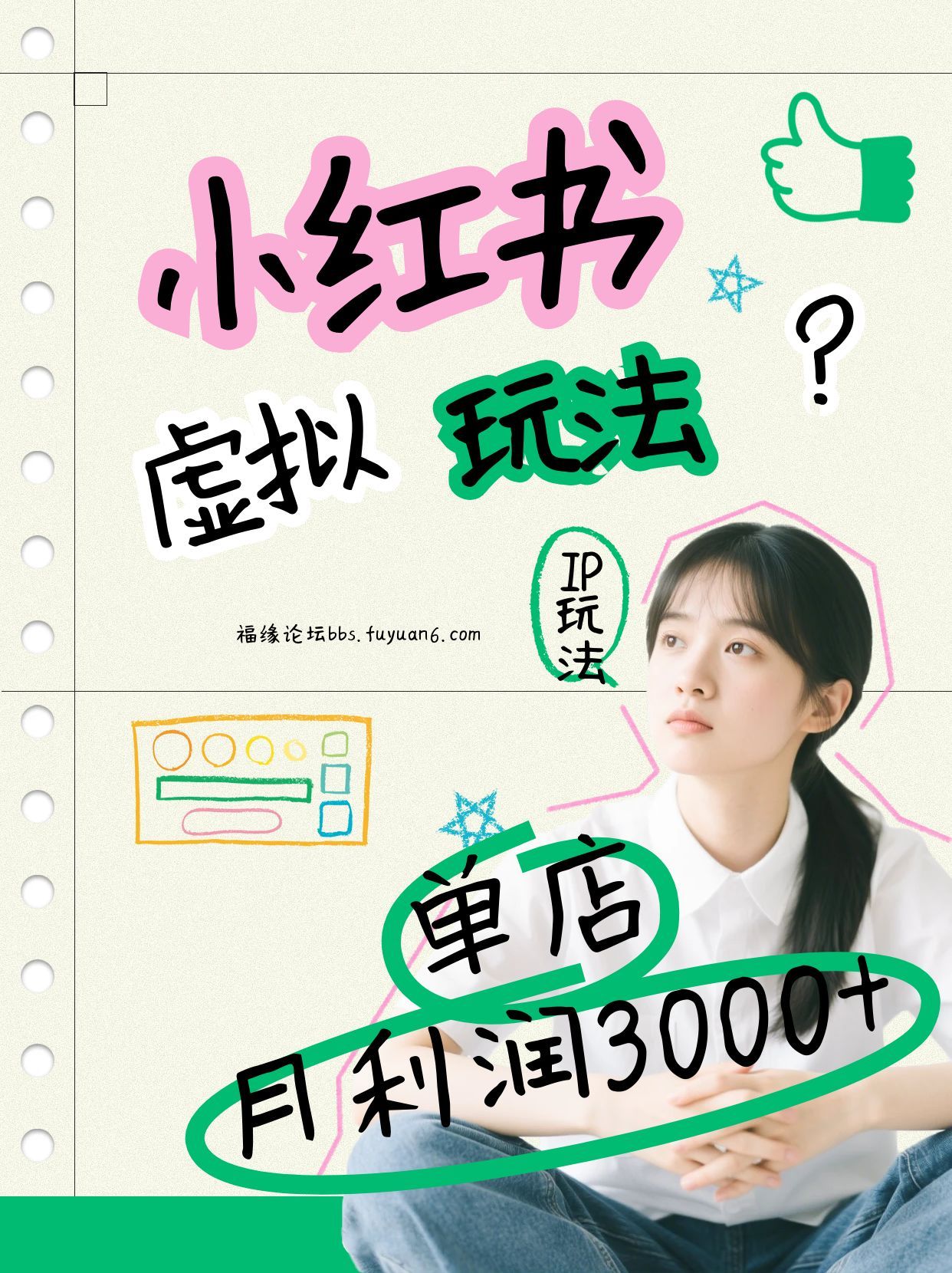 小红书虚拟玩法(铺货流和单品玩法)，单店月利润3000+，IP打法+原创商品(0违规)-资源宝库
