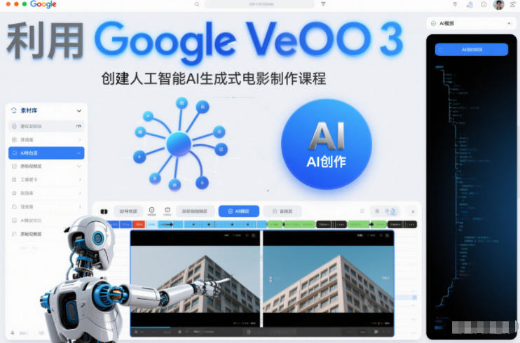 利l用Google Veo 3创建人工智能AI生成式电影制作课程,使用人工智能的力量创建令人惊叹的视频-资源宝库