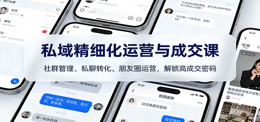私域精细化运营与成交课：社群管理、私聊转化、朋友圈运营，解锁高成交密码-资源宝库