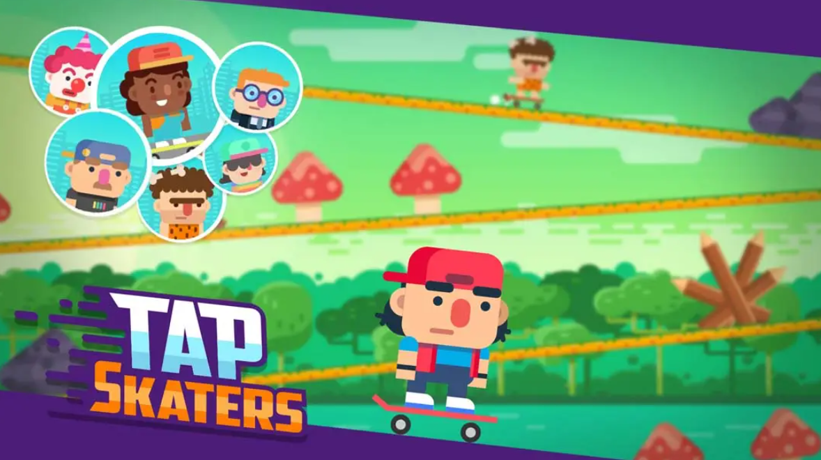 《速降滑板比赛游戏 Tap Skaters》Switch英文版NSP下载-资源宝库