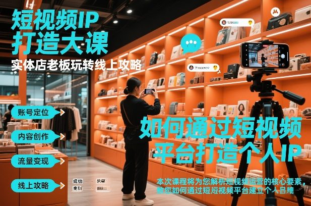 短视频ip打造大课,实体店老板玩转线上攻略-资源宝库