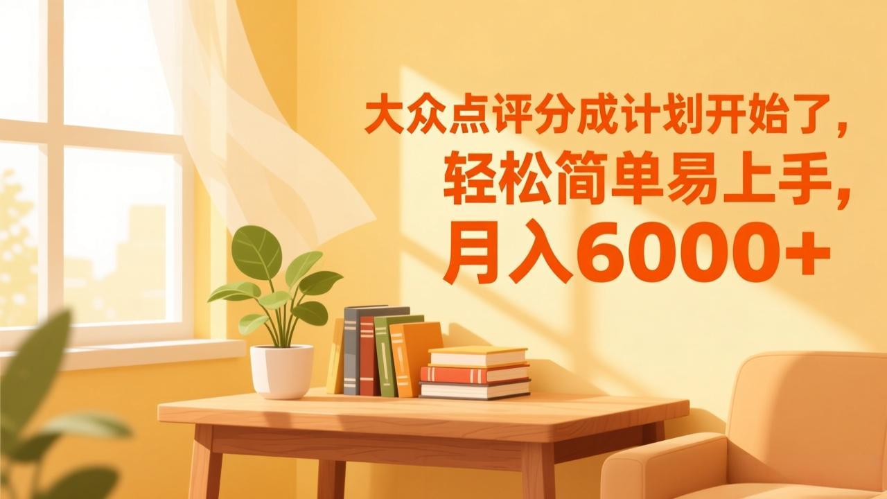 大众点评分成计划开始了，轻松简单易上手，月入6000+-资源宝库